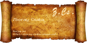 Zboray Csaba névjegykártya